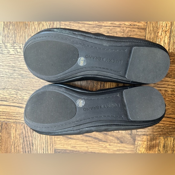 Lucky brand “Emmie” black leather ballerina flats women’s size 5.5 M - Picture 6 of 9